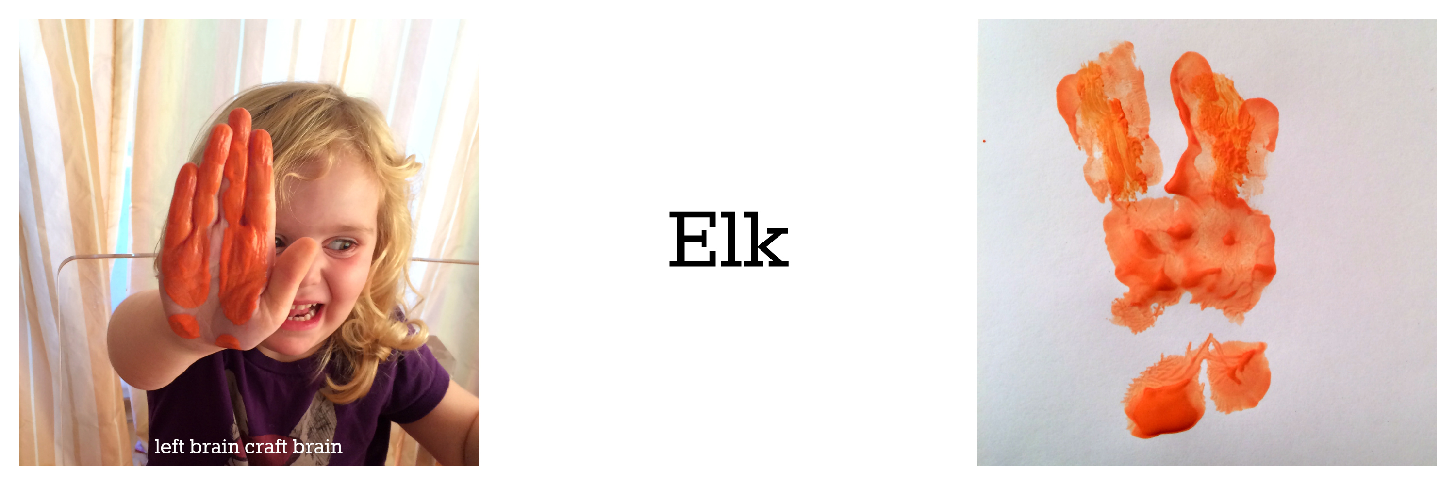 Elk Animal Track Hand Print left brain craft brain