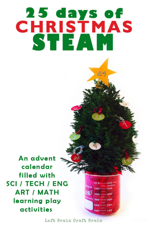 Your kids love Science, Technology, Engineering, Art or Math? This Christmas STEAM advent calendar filled with 25 days of learning activities is for them!