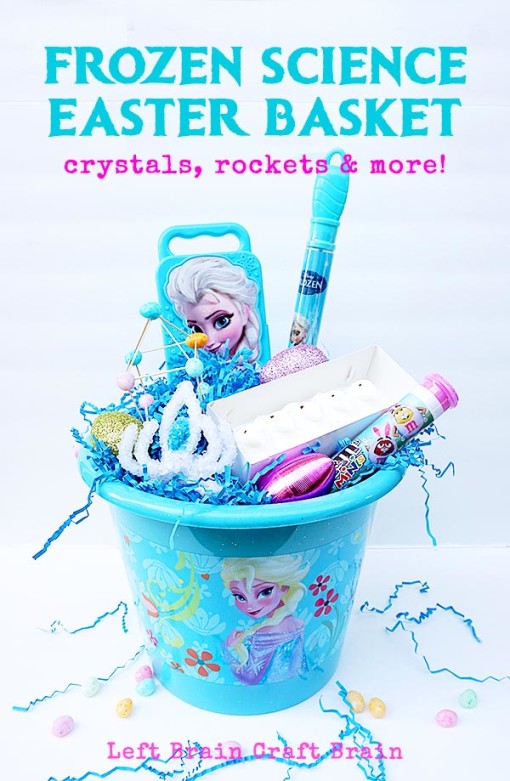 Have tons of Disney FROZEN science fun with this science filled Easter basket. Enjoy experiments like exploding snow monsters, slime and crystal crows. #DisneyEaster #ad