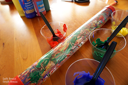 Tube Painting with Cups Left Brain Craft Brain