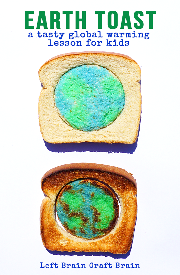 Earth Toast is a fun approach to a very serious topic. Global Warming. Help your kids understand what is happening to the earth and what we can do about it while you chat over a piece of toast.