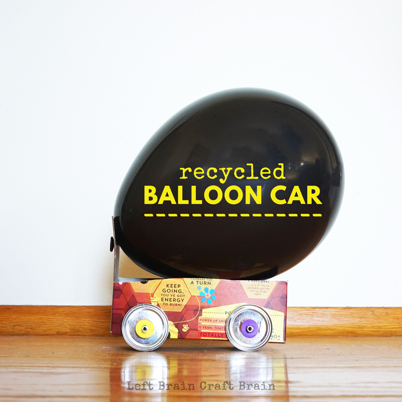 Raid the recycling bin for supplies to make these fun balloon cars. It's a great project for class, at home, scouts, and STEM nights at school, too!