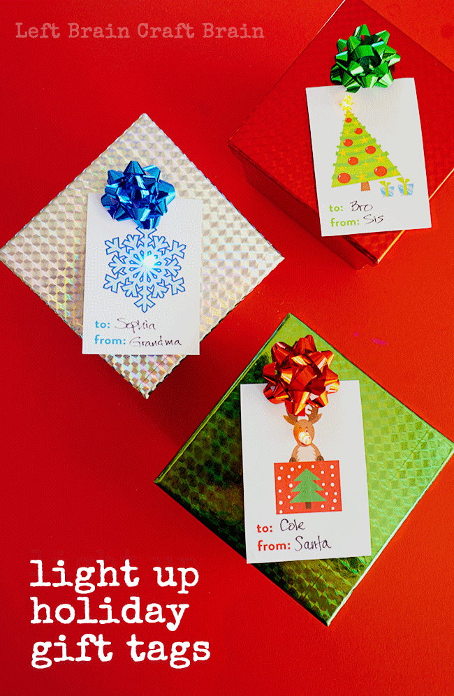 Light up your holiday presents with these adorable light up gift tags. There's a free printable and they're so easy to make!