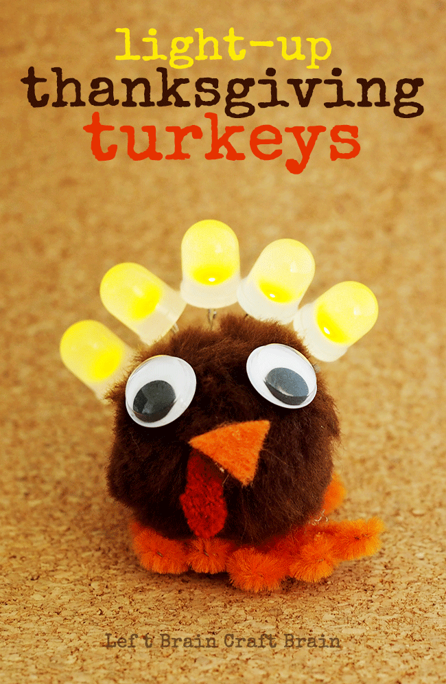 Kids can make this fun light up Thanksgiving turkeys and learn the power of STEM. Perfect for the classroom or the kids' table on Thanksgiving day.