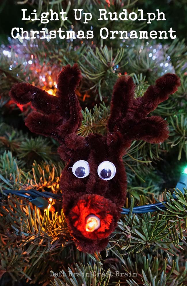 Light up Christmas with everyone's favorite reindeer with this super easy Light Up Rudolph Christmas Ornament.