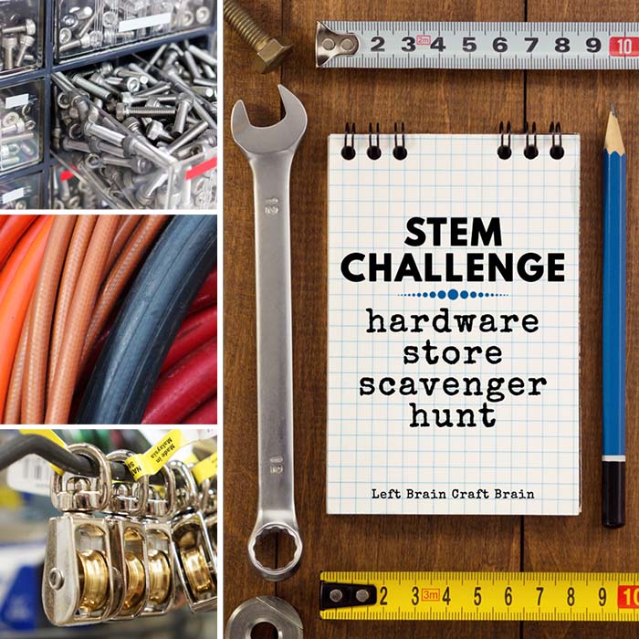 Inspire the maker in your child with this fun Hardware Store Scavenger Hunt. It's the perfect STEM Challenge for after school or scout activities.
