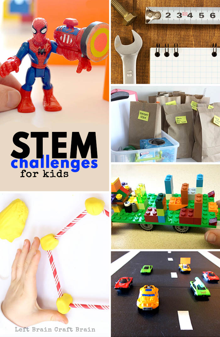 Check out these hands-on STEM Challenges for kids that inspire them to think creatively and solve problems all while having fun building, tinkering and more.