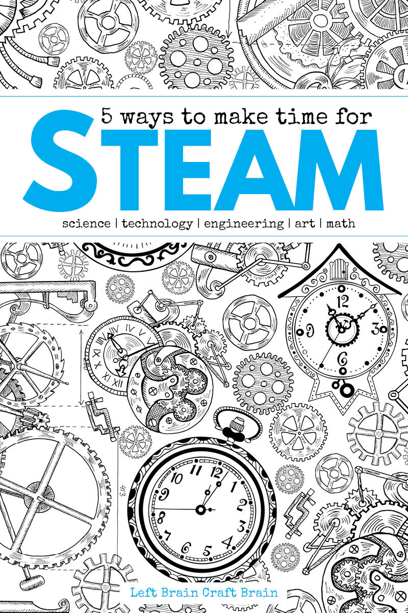 5 easy ways to make time for STEAM (science, technology, engineering, art, math) learning this year.