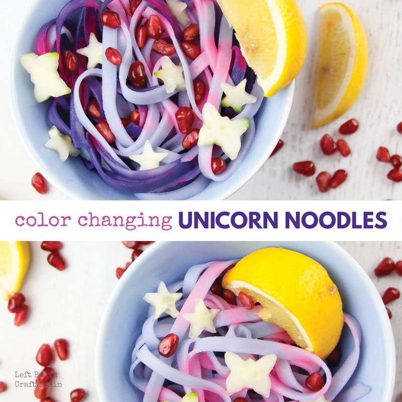 Color changing unicorn noodles