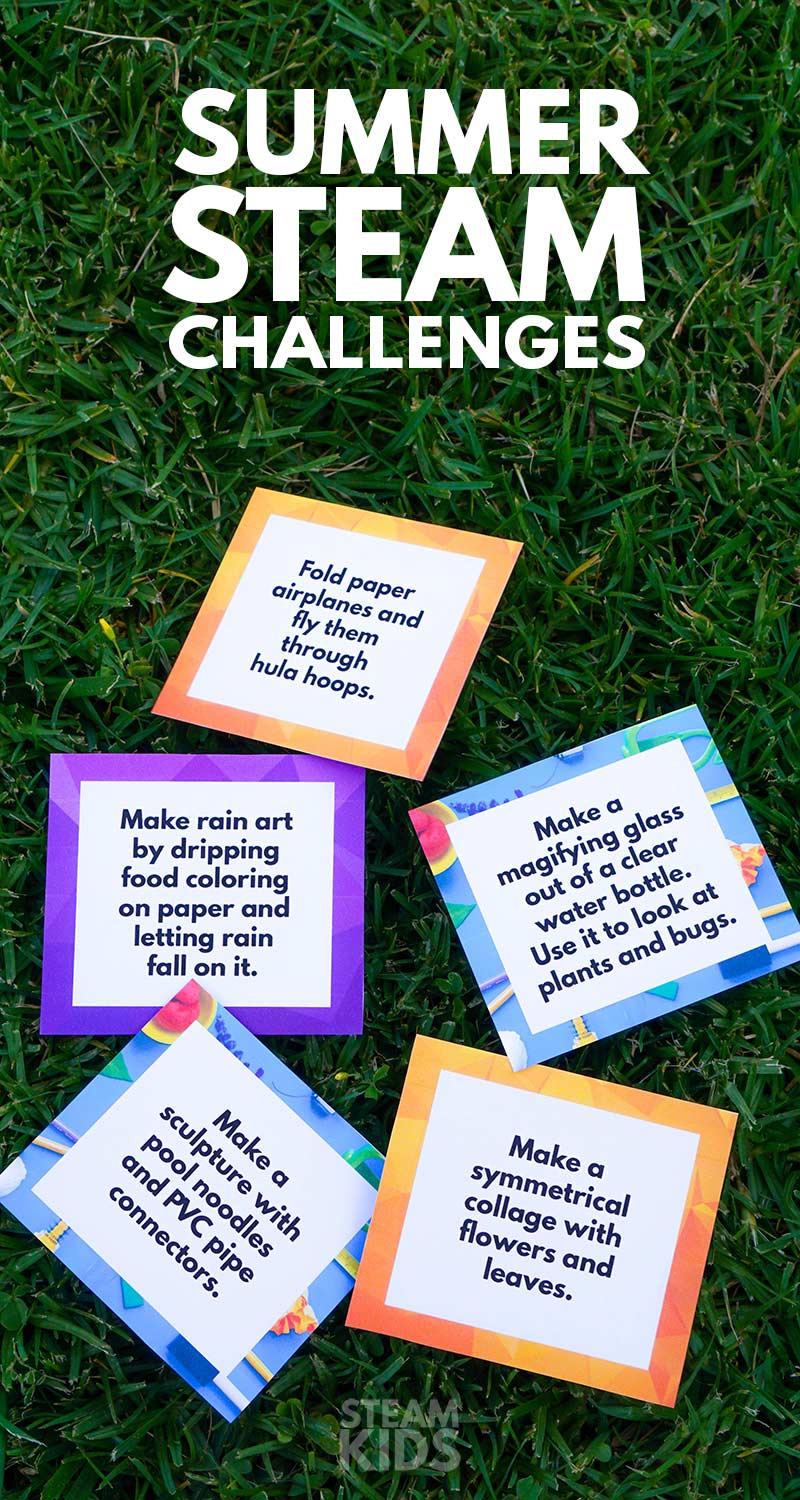 Get outside and play while you have fun with some science, technology, engineering, art and math with these Summer STEAM Challenges for Kids.