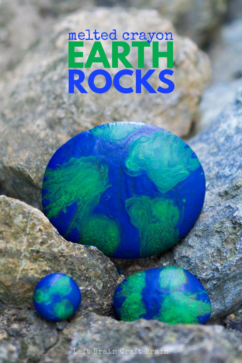 These super easy and super fun Earth Melted Crayon Rocks are a great craft for Earth Day or any other day of the year that you're celebrating Mother Earth. 