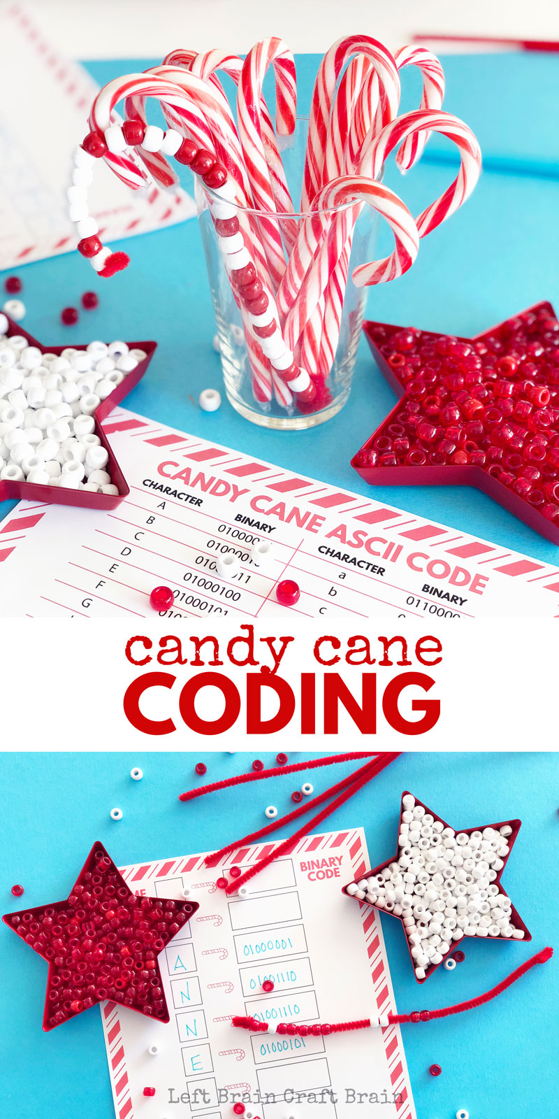 This Candy Cane Coding STEAM activity for kids! It teaches kids the basics of computer programming in a fun and festive craft. Christmas STEM & STEAM!