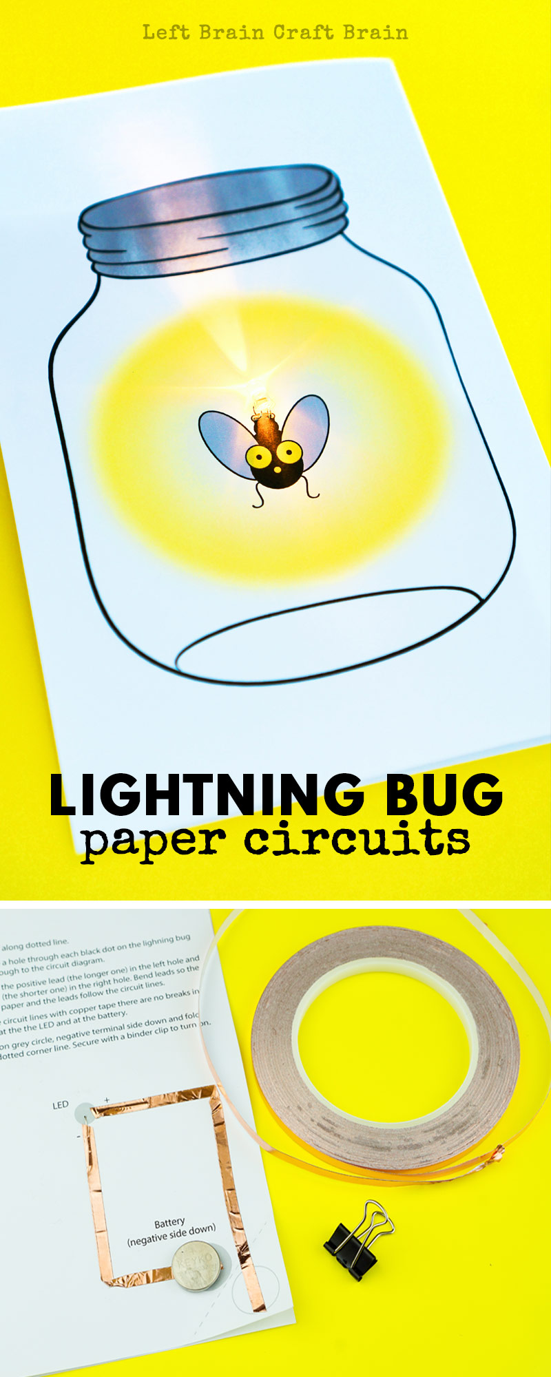 This Glowing Lightning Bug Paper Circuit Card is a perfect project for STEM and STEAM learning at home or school or your favorite makerspace! Be sure to add this to your favorite summer STEAM project list!