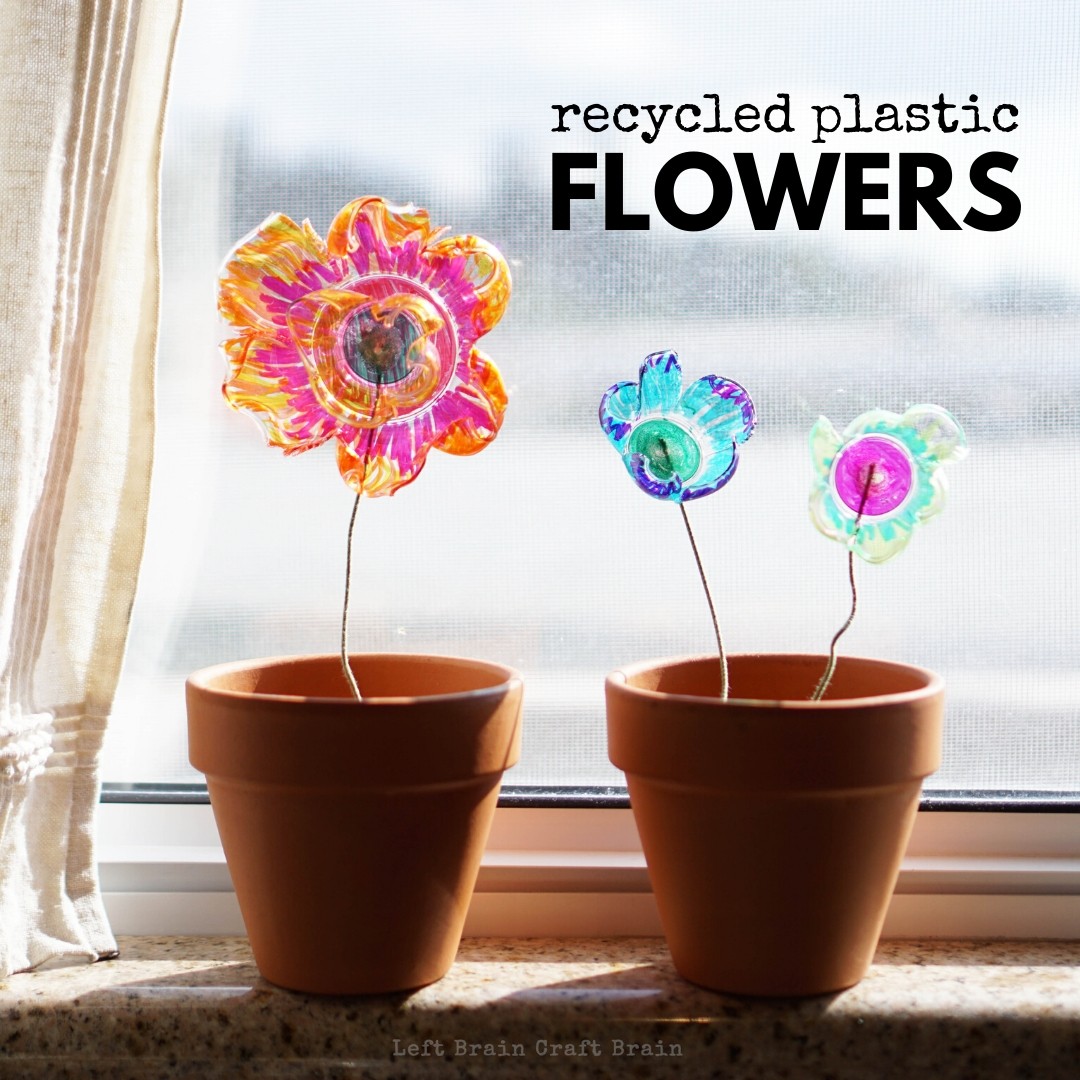 The magic of science makes these recycled plastic flowers beautiful. It's a great STEM / STEAM project for kids.