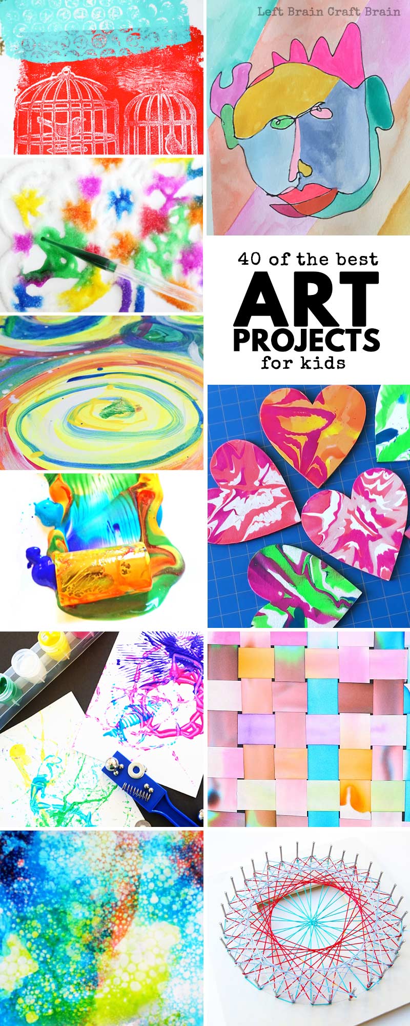 Your kids will love this collection of art projects for kids! You'll find everything you need for cool art projects and simple art lessons for kids. Process art, arts integration projects, recycled art, and more. Many using arts and crafts materials you already have at home.