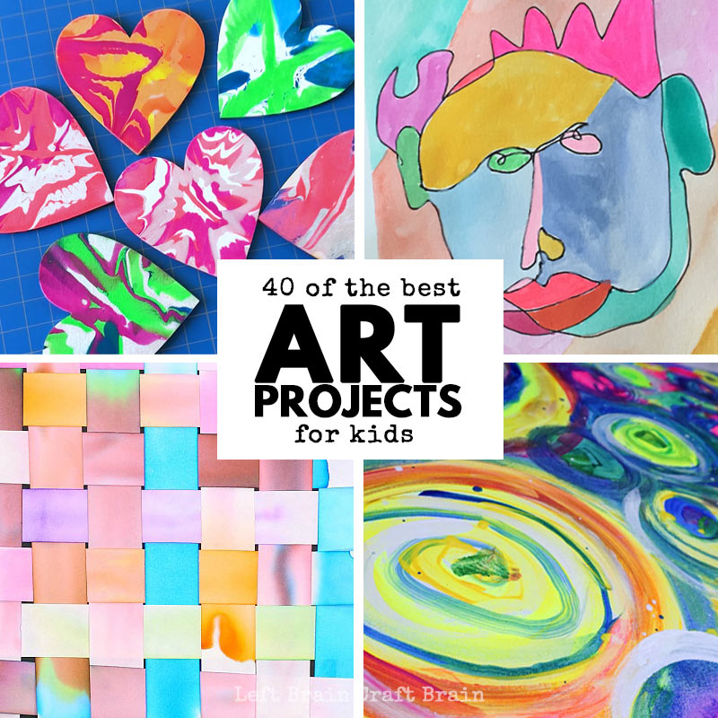 Your kids will love this collection of art projects for kids! You'll find everything you need for cool art projects and simple art lessons for kids. Process art, arts integration projects, recycled art, and more. Many using arts and crafts materials you already have at home.