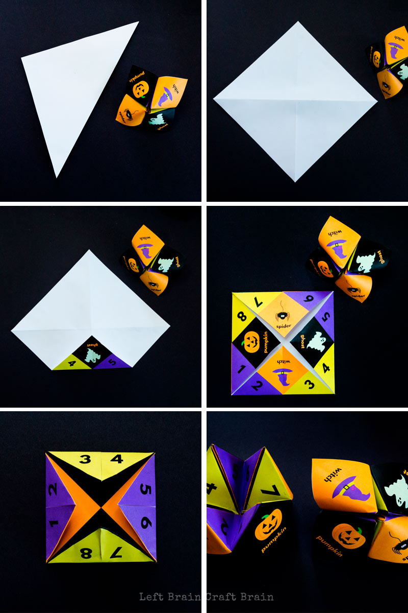 Halloween jokes cootie catcher step by step instructions