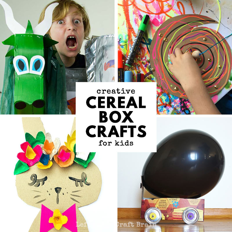 super creative cereal box crafts for kdis