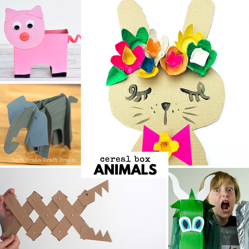 cereal box animal crafts