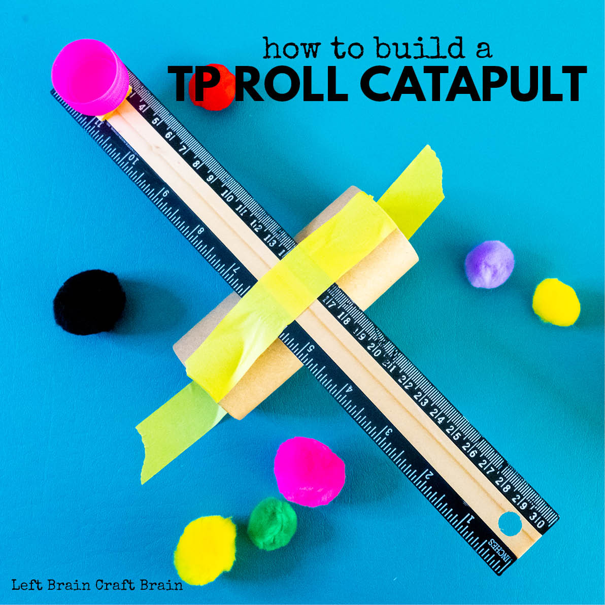 This Toilet Paper Roll Catapult is a fun STEM project for little kids or quick building sessions. Just raid your recycling bin and have fun!
