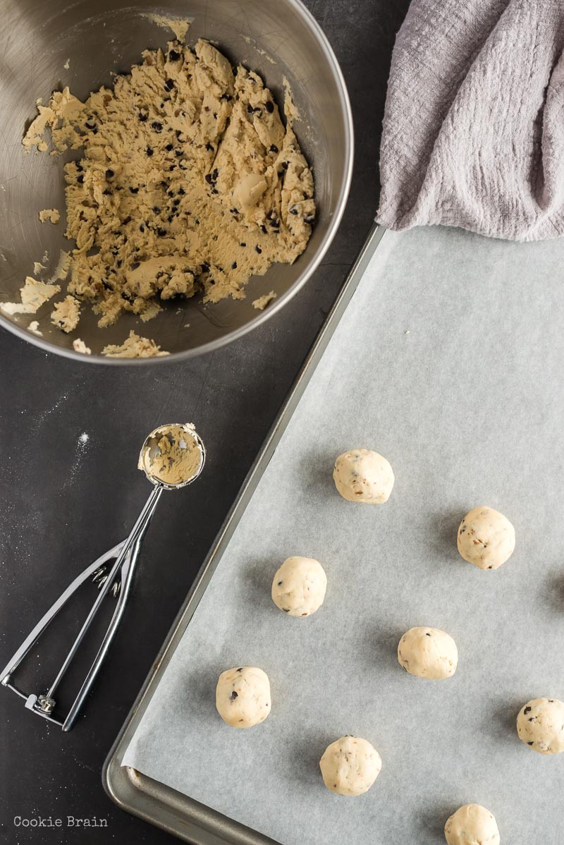 Scoop dough into balls and place on baking sheet