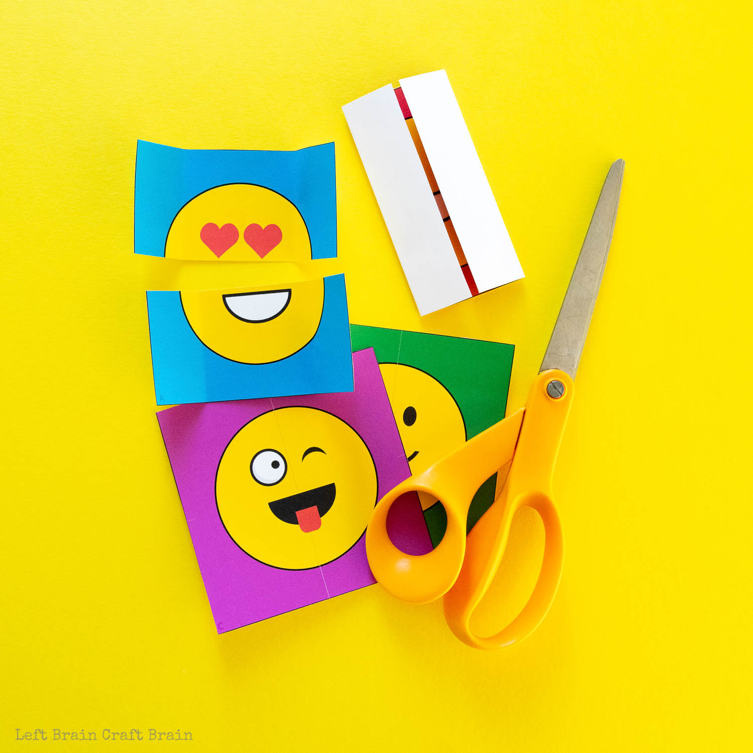 never-ending emoji card step 1 cut squares with scissors and start folding