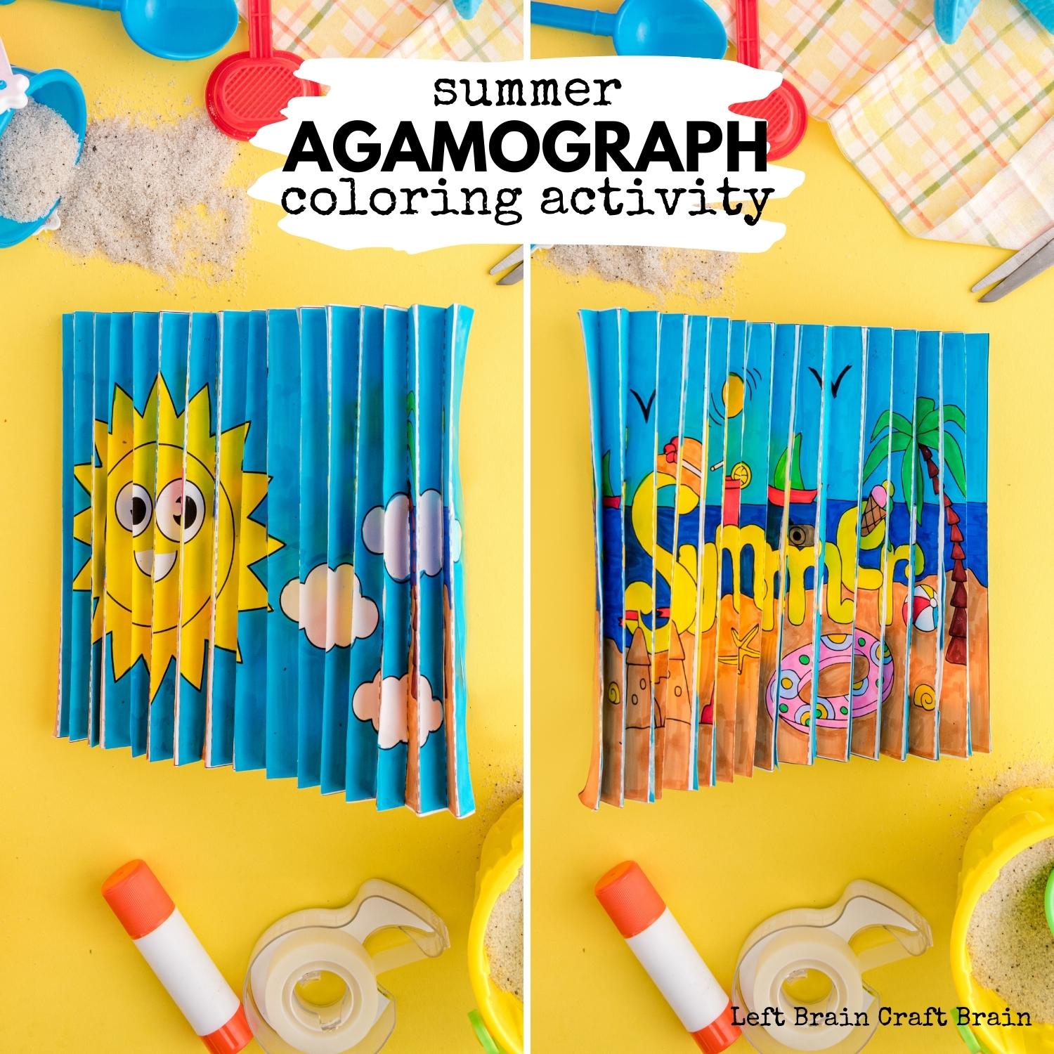 Have some fun coloring this summer with an agamograph, a unique papercraft. It flips the picture when you shift the angle for twice the fun.