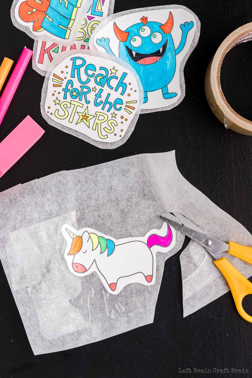 cut out unicorn DIY sticker - Make your own DIY stickers with a super easy process using basic supplies. Kids will love this activity. They're fun to add to presents, too.