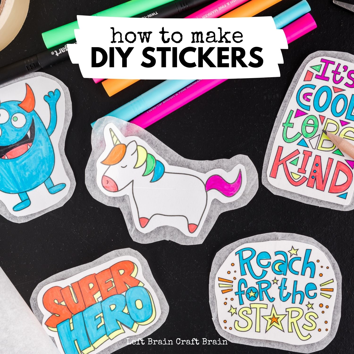 Make your own DIY stickers with a super easy process using basic supplies. Kids will love this activity. They're fun to add to presents, too.