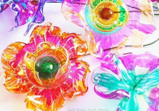 Recycled Plastic Flowers Left Brain Craft Brain featured